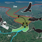 Kartbeeld van een verbinding tusen de Zee en de Aa